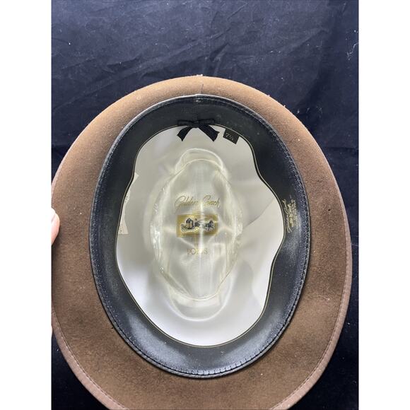 Vintage DOBBS GOLDEN COACH GUILD EDGE Brown FEDORA HAT SIZE 7 1/4 - Picture 5 of 7